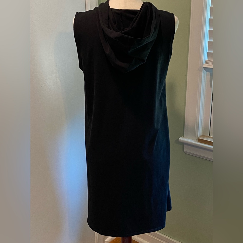 NWOT Eileen Fisher Black Cotton Hooded Dress Sz. Small Petite - Picture 4 of 6